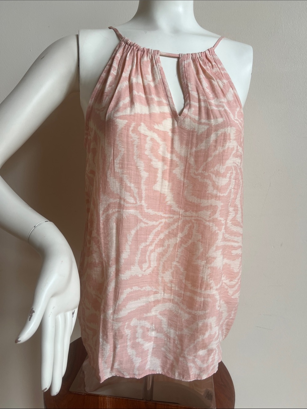 Nine West Pink & Cream Patterned Sleeveless Top